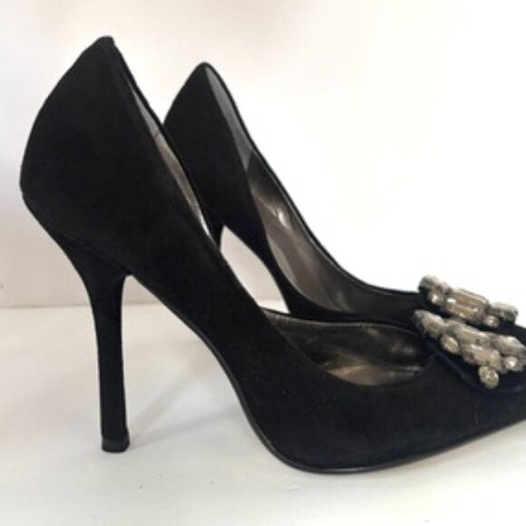 NWT GUESS by Marciano Black Suede Jewel Toe Pumps – Size 6.5 - Picture 3 of 5